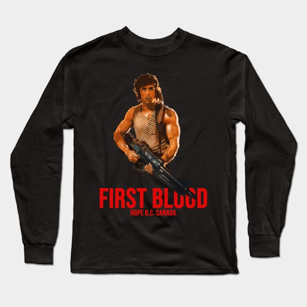 FIRST BLOOD - HOPE BC CANADA Long Sleeve T-Shirt by INLE Designs